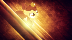 Size: 1920x1080 | Tagged: safe, artist:tzolkine, derpibooru import, apple bloom, apple, vector, wallpaper