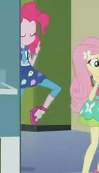 Size: 346x607 | Tagged: safe, screencap, fluttershy, pinkie pie, equestria girls, friendship games