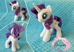 Size: 3040x2160 | Tagged: safe, artist:dixierarity, rarity, pony, handmade, irl, minky, photo, plushie