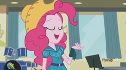 Size: 1440x807 | Tagged: safe, screencap, pinkie pie, equestria girls, friendship games, solo