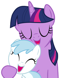 Size: 371x480 | Tagged: safe, artist:miles3298, derpibooru import, cotton cloudy, twilight sparkle, twilight sparkle (alicorn), alicorn, pony, cute, female, happy, hug, mare, simple background, transparent background, vector