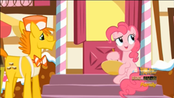 Size: 1912x1076 | Tagged: safe, screencap, carrot cake, pinkie pie, earth pony, pony, the one where pinkie pie knows, bowl, mixing bowl