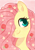 Size: 495x700 | Tagged: safe, artist:trefleix, fluttershy, pegasus, pony, bust, portrait, shy, solo, three quarter view, watermark