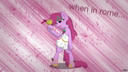 Size: 1920x1080 | Tagged: safe, artist:bamboodog, artist:utterlyludicrous, derpibooru import, edit, berry punch, berryshine, bacchus, clothes, dionysus, goblet, greek, roman, shoes, toga, vector, wallpaper, wine