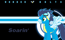 Size: 2999x1875 | Tagged: safe, artist:l13000, derpibooru import, soarin', goggles, wallpaper, wonderbolts uniform