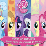 Size: 155x154 | Tagged: safe, derpibooru import, applejack, fluttershy, pinkie pie, rainbow dash, rarity, twilight sparkle, earth pony, pegasus, pony, unicorn, album cover, songs of harmony, spotify