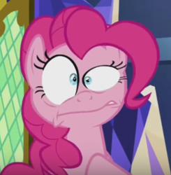 Size: 322x329 | Tagged: safe, screencap, pinkie pie, earth pony, pony, the one where pinkie pie knows, cropped, faic, solo