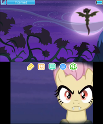 Size: 399x480 | Tagged: safe, fluttershy, bat pony, pony, bats!, 3ds, flutterbat, homebrew