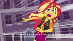 Size: 1200x675 | Tagged: safe, edit, screencap, sunset shimmer, equestria girls, school shooting, text