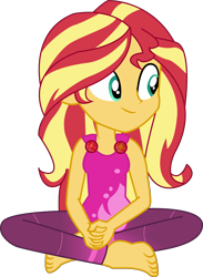 Size: 4111x5612 | Tagged: safe, artist:marcorois, sunset shimmer, equestria girls, equestria girls series, wake up!, wake up!: rainbow dash, spoiler:choose your own ending (season 2), spoiler:eqg series (season 2), absurd resolution, barefoot, clothes, cute, feet, female, geode of empathy, magical geodes, pants, shimmerbetes, simple background, sitting, solo, transparent background, vector, yoga pants