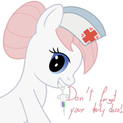 Size: 774x774 | Tagged: safe, artist:kalas17, nurse redheart, earth pony, pony, female, mare, pink mane, pink tail, white coat