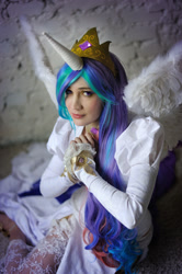 Size: 998x1500 | Tagged: safe, artist:neko-tin, princess celestia, human, clothes, cosplay, costume, irl, irl human, photo, solo, spread wings