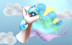 Size: 1900x1200 | Tagged: safe, artist:alithecat1989, princess celestia, alicorn, pony, cloud, eyes closed, solo, sun