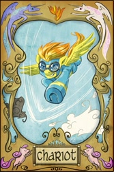 Size: 1204x1799 | Tagged: safe, artist:robd2003, derpibooru import, spitfire, card, flying, tarot card