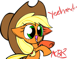 Size: 1725x1322 | Tagged: safe, artist:mushroomcookiebear, applejack, earth pony, pony, cute, open mouth, rearing, simple background, smiling, solo, transparent background, underhoof