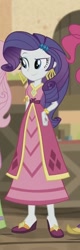 Size: 302x943 | Tagged: safe, screencap, rarity, equestria girls, movie magic, spoiler:eqg specials, clothes, cropped, dress, india movie set, offscreen character, outfit catalog, shoes, smiling, solo