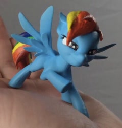 Size: 398x416 | Tagged: safe, artist:pegaplex, artist:yoda soda creations, derpibooru import, rainbow dash, pegasus, pony, 3d print, confident, female, lidded eyes, painted, pose, ready to fight, ready to fly, ready to race, solo, yoda soda creations