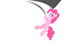 Size: 900x563 | Tagged: safe, pinkie pie, earth pony, pony, ripped, simple background, solo, transparent background, vector