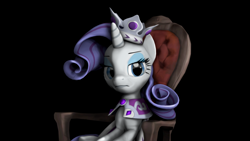 Size: 1920x1080 | Tagged: safe, artist:litterpaws, princess platinum, rarity, pony, unicorn, 3d, frown, looking at you, sitting, source filmmaker, unamused