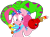 Size: 1024x750 | Tagged: safe, artist:dfectivedvice, artist:midnightblitzz, color edit, pinkie pie, earth pony, pony, bomb, colored, cute, jester, jester pie, simple background, smiling, solo, transparent background, vector, wink