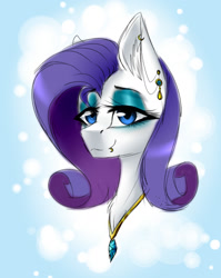 Size: 1460x1830 | Tagged: safe, artist:fellabyss, rarity, pony, unicorn, female, horn, mare, purple mane, solo, white coat