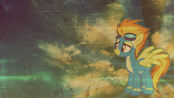 Size: 2049x1152 | Tagged: safe, artist:issyrael, artist:madblackie, derpibooru import, spitfire, goggles, solo, vector, wallpaper, wonderbolts uniform