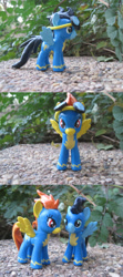 Size: 596x1341 | Tagged: safe, artist:imsya, derpibooru import, soarin', spitfire, brushable, custom, toy, wonderbolts