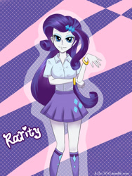 Size: 1100x1466 | Tagged: safe, artist:h2so366, rarity, equestria girls, bedroom eyes, looking at you, solo