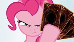 Size: 832x474 | Tagged: safe, pinkie pie, earth pony, pony, the one where pinkie pie knows, anime, meme, yu-gi-oh!