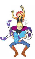 Size: 480x800 | Tagged: safe, applejack, rarity, sunset shimmer, equestria girls, draw the squad, sunset shimmer day