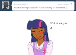 Size: 655x480 | Tagged: safe, artist:funakounasoul, derpibooru import, twilight sparkle, human, ask, humanized, solo, tumblr