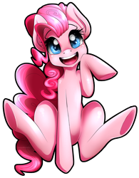 Size: 1280x1644 | Tagged: safe, artist:senpaimisskitty, pinkie pie, earth pony, pony, cute, diapinkes, looking at you, simple background, solo, transparent background, underhoof