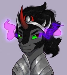 Size: 411x457 | Tagged: safe, alternate version, artist:lea_lala63, derpibooru import, king sombra, pony, unicorn, bust, curved horn, horn, male, solo, sombra eyes, stallion