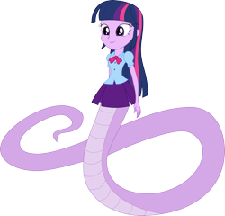 Size: 2126x2044 | Tagged: safe, artist:kaylathehedgehog, derpibooru import, twilight sparkle, lamia, original species, equestria girls, simple background, solo, transparent background, twilamia, twilight snakle, vector