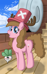 Size: 1061x1650 | Tagged: safe, artist:ziemniax, oc, oc only, one piece, parody, pony pony chopper, tony tony chopper, turnip