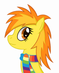 Size: 500x618 | Tagged: safe, artist:php92, derpibooru import, spitfire, animated, ask spitfire the wonderbolt, clothes, scarf, solo, tumblr