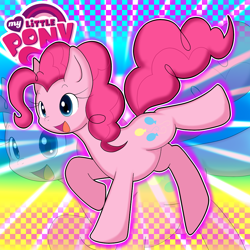 Size: 1000x1000 | Tagged: safe, artist:rougebat, pinkie pie, earth pony, pony, female, mare, pink coat, pink mane, solo, zoom layer