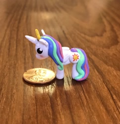 Size: 3021x3118 | Tagged: safe, artist:vivalahill, princess celestia, chibi, craft, irl, penny, photo, sculpture, solo