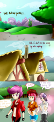 Size: 800x1800 | Tagged: safe, artist:starykrow, apple bloom, scootaloo, sweetie belle, ask the cmc, humanized