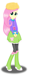 Size: 1552x3996 | Tagged: safe, artist:deannaphantom13, fluttershy, equestria girls, clothes, looking at you, smiling, solo, winter outfit