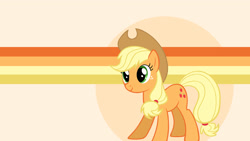 Size: 1920x1080 | Tagged: safe, artist:dnkovic, artist:energyfrost, applejack, earth pony, pony, simple background, vector, wallpaper