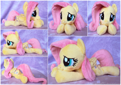 Size: 1770x1251 | Tagged: safe, artist:buttercupbabyppg, fluttershy, beanie (plushie), blushing, cute, hnnng, irl, photo, plushie, prone, shyabetes, solo