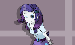 Size: 900x540 | Tagged: safe, artist:chocomiru02, edit, rarity, equestria girls, clothes, crossover, cute, female, nintendo, one eye closed, pokémon, pokémon trainer, raribetes, solo, wink