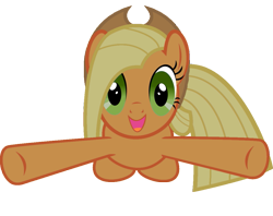 Size: 1139x902 | Tagged: safe, artist:mushroomcookiebear, applejack, earth pony, pony, alternate hairstyle, applemena, incoming hug, recolor, solo, straight hair