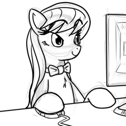 Size: 500x500 | Tagged: safe, artist:reiduran, octavia melody, earth pony, pony, computer, reaction image, sketch