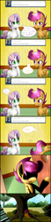 Size: 810x3473 | Tagged: safe, artist:starykrow, scootaloo, sweetie belle, ask, ask the cmc, crying, sad, tumblr