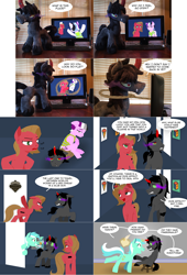 Size: 2562x3770 | Tagged: safe, artist:curiousglaistig, derpibooru import, king sombra, lyra heartstrings, oc, oc:ace, oc:pun, pony, ask, ask pun, fourth wall, irl, lasso, photo, plushie, rope