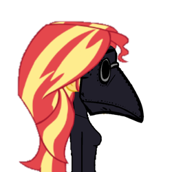 Size: 768x768 | Tagged: safe, sunset shimmer, equestria girls, female, mask, plague doctor, plague doctor mask, simple background, solo, transparent background