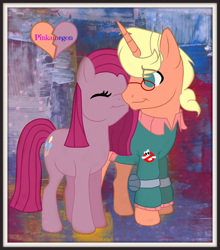 Size: 1922x2182 | Tagged: safe, artist:candydanpie, pinkie pie, earth pony, pony, crossover shipping, egon spengler, ghostbusters, pinkamegon, pinkamena diane pie