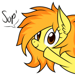 Size: 500x500 | Tagged: safe, artist:php92, derpibooru import, spitfire, animated, cute, cutefire, solo, sup, waving